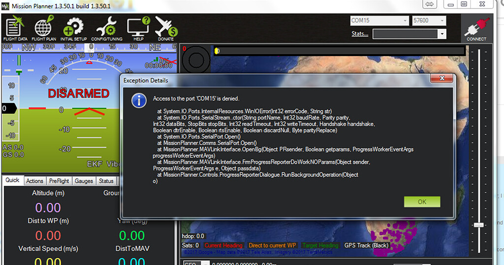 Mission Planner unable to connect Mission Planner ArduPilot