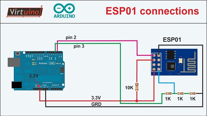 ESP01 connection to Arduino Uno