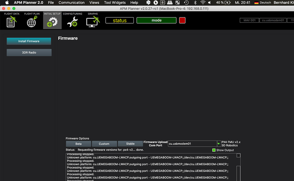 Can t upload firmware on Pixhawk 2.4.8 via APMPlanner