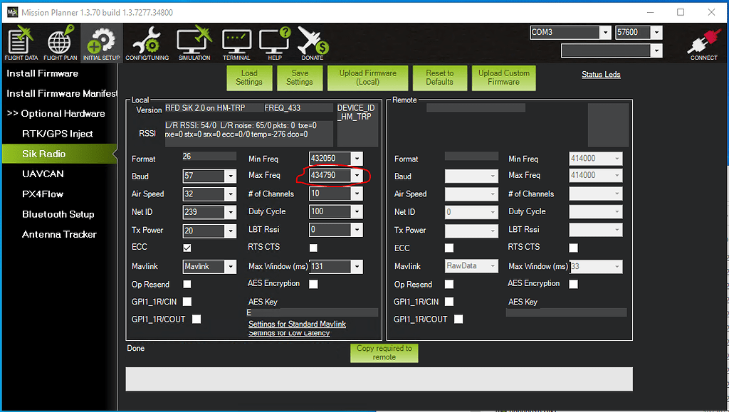 Bug in Sik radio settings ? [solved] - Mission Planner - ArduPilot ...