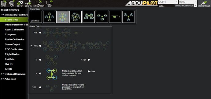 Hexacopter Selection Mission Planner