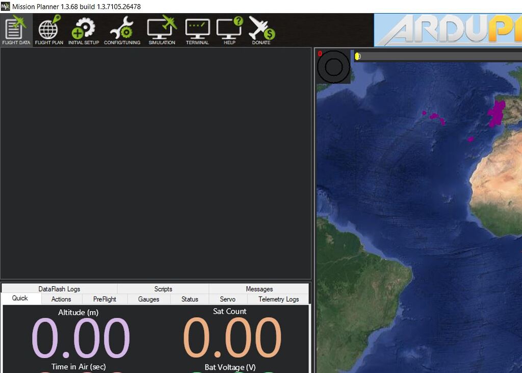 Mission Planner HUD blank 1.3.68 on Windows 10, version 1803 Mission
