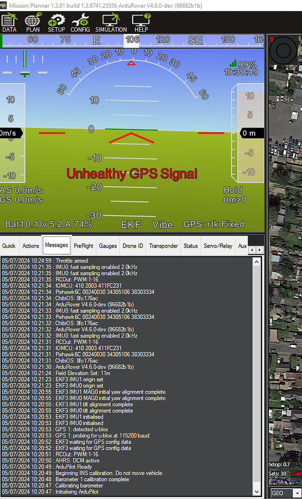 Annoying Unhealthy GPS Signal Showing in Mission Planner HUD ...