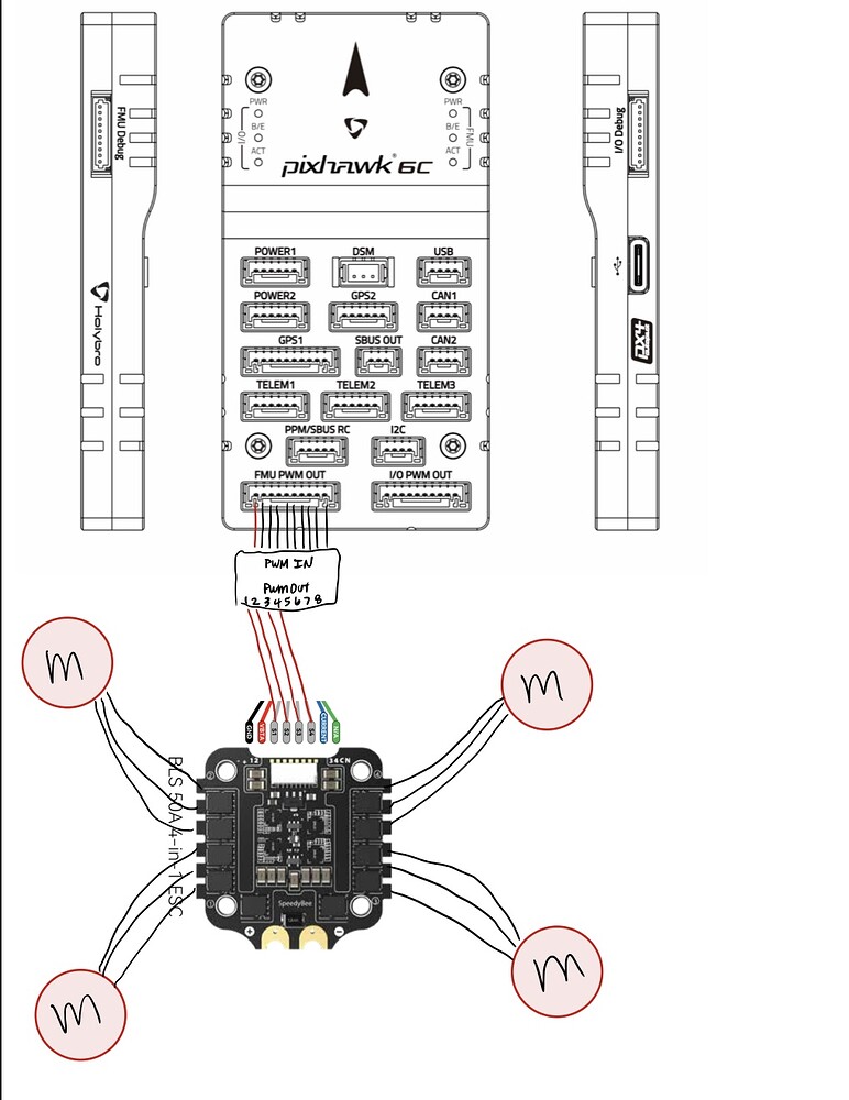 4-1 ESC to Pixhawk 6C - Copter 4.0 - ArduPilot Discourse