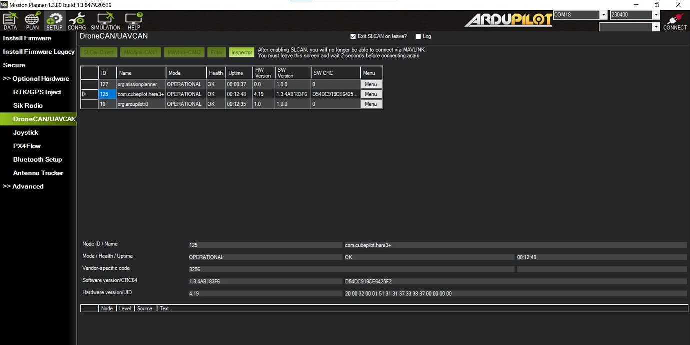 Here3+ firmware not updating from mission planner - CAN Devices ...