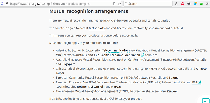 ACMA s mutual recognition arrangement