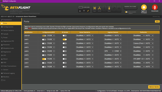 BF skystars H7HD serial port