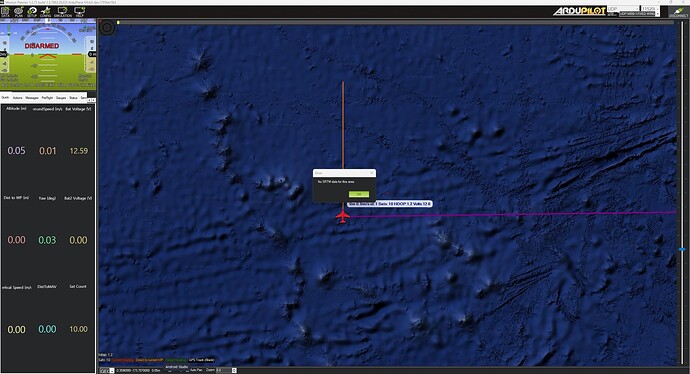 No SRTM data on this area - mission planner old