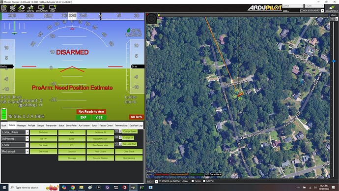 Loiter - no gps - prearm - home set - need position estimate