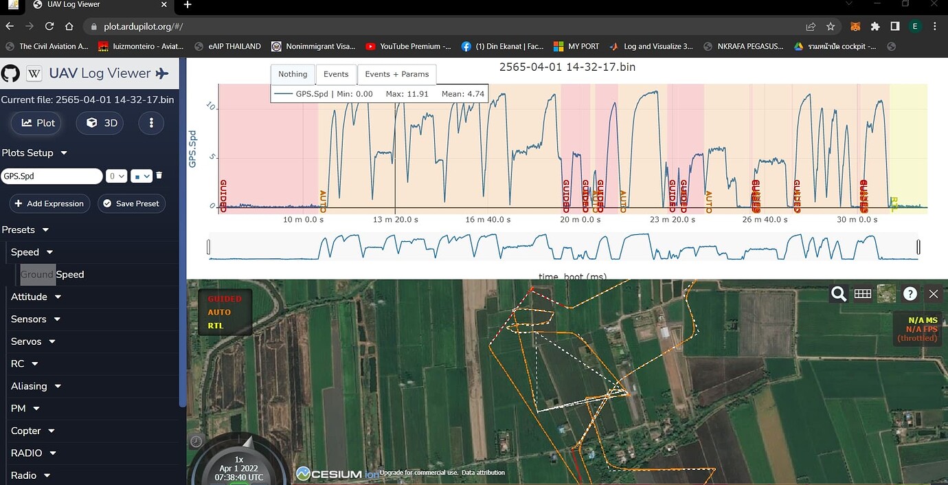 How to keep constant ground speed during auto mode (surveying grid