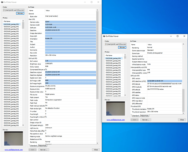 exif data