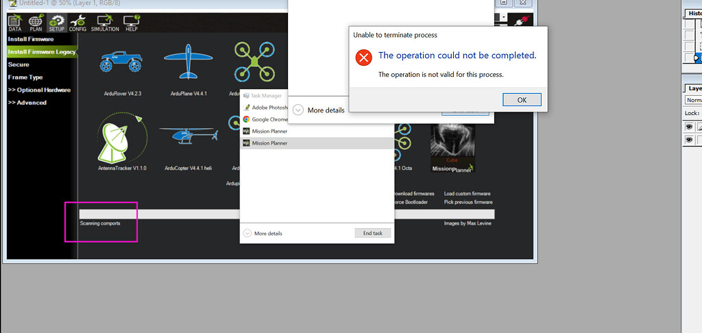 MP Firmware does not install and does not time out - Plane 4.4 ...