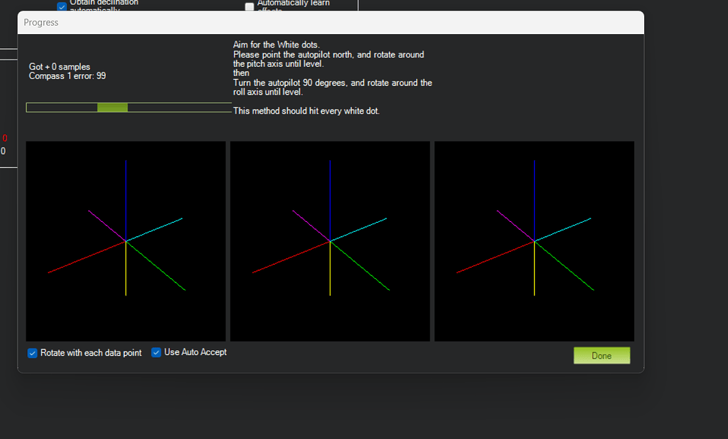 Dots not showing up in compass calibration apm 2.8 board