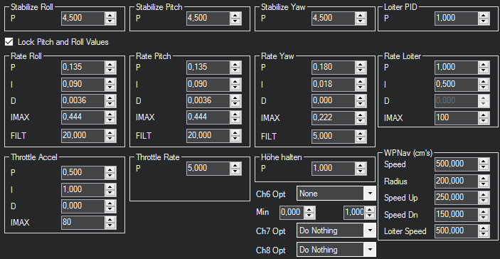 PID tuning of a heavier 10kg quadcopter Copter 3.4 ArduPilot