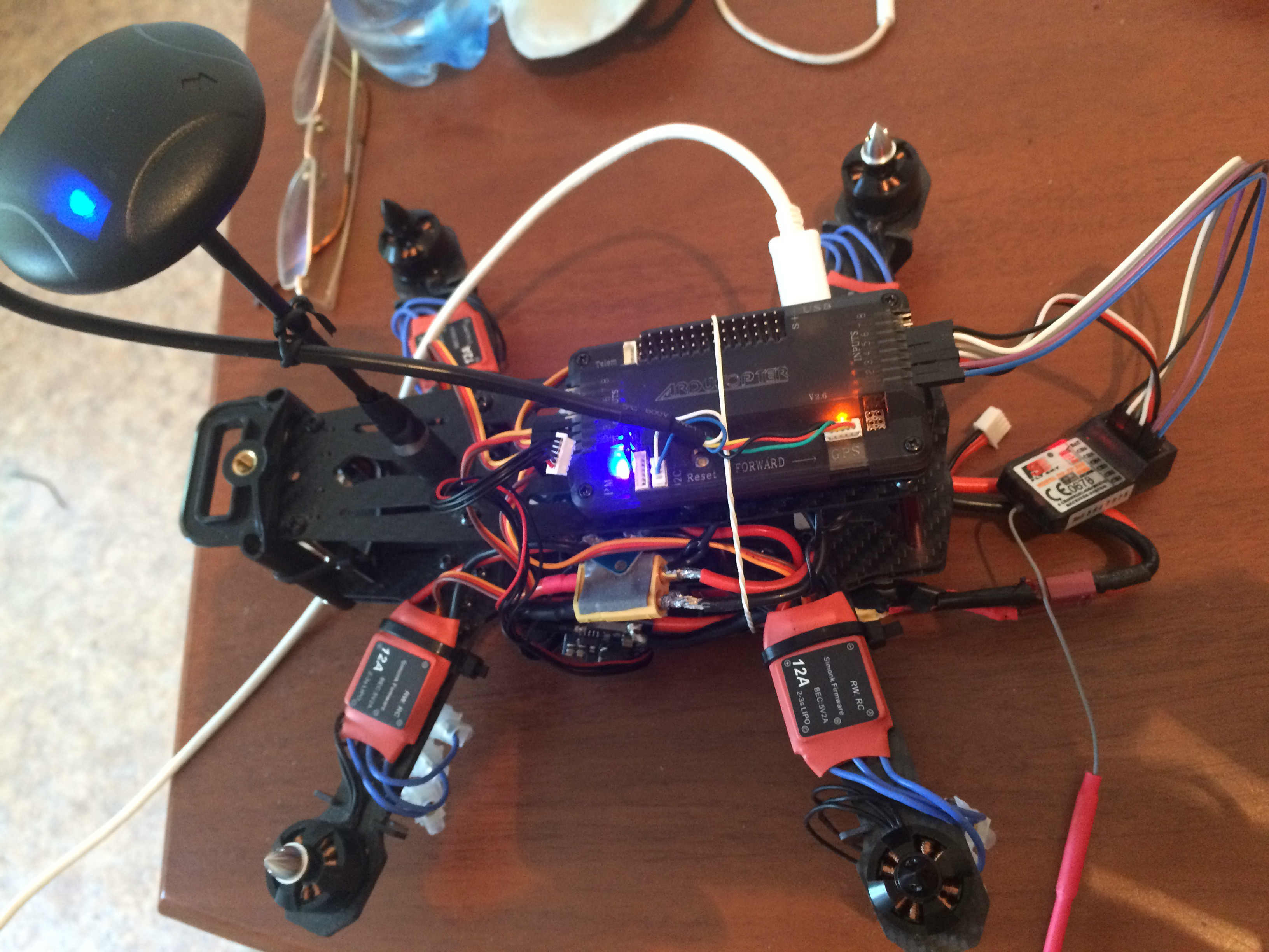 No connection between receiver and motors  in quadcopter 