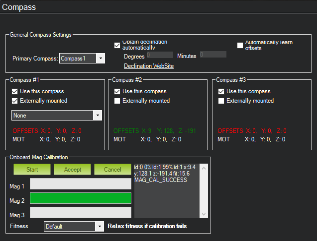 External compass recognised but won t calibrate Copter 4.0