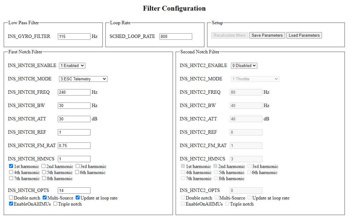 Filter Configuration