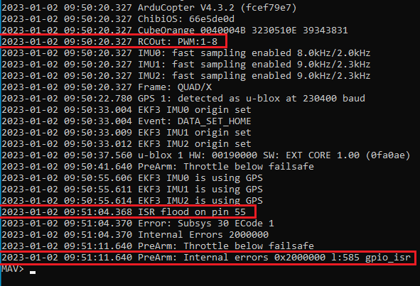 ISR Flood - no Dshot - Mavlink Messages