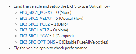 optical flow settings