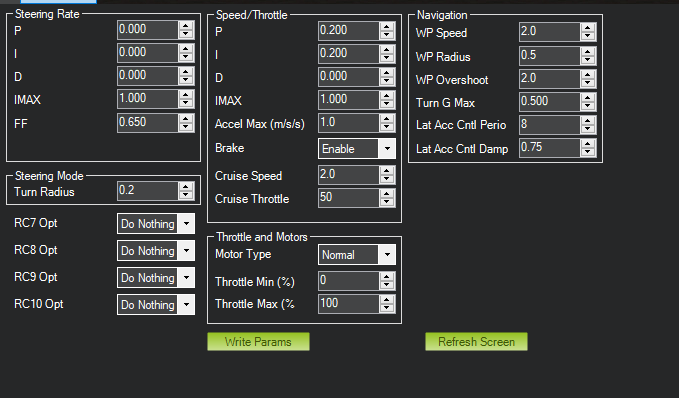 Steering PID tuning achieved PID tracks desired PID but