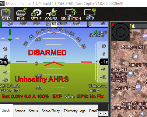 Mission planner flight mode not displaying in HUD showing as