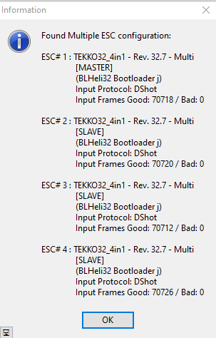 Read Setup ESC Logging Failed