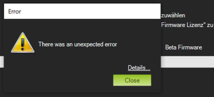 unecpected error